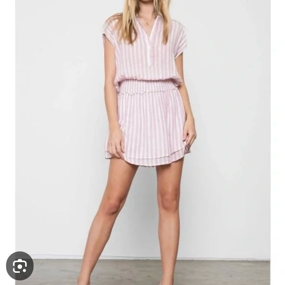 Rails Angelina Sz M Linen Pink and White Dress